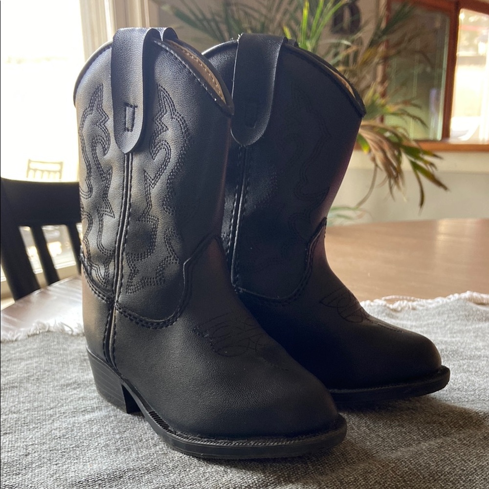 Kids Black Cowboy Boots